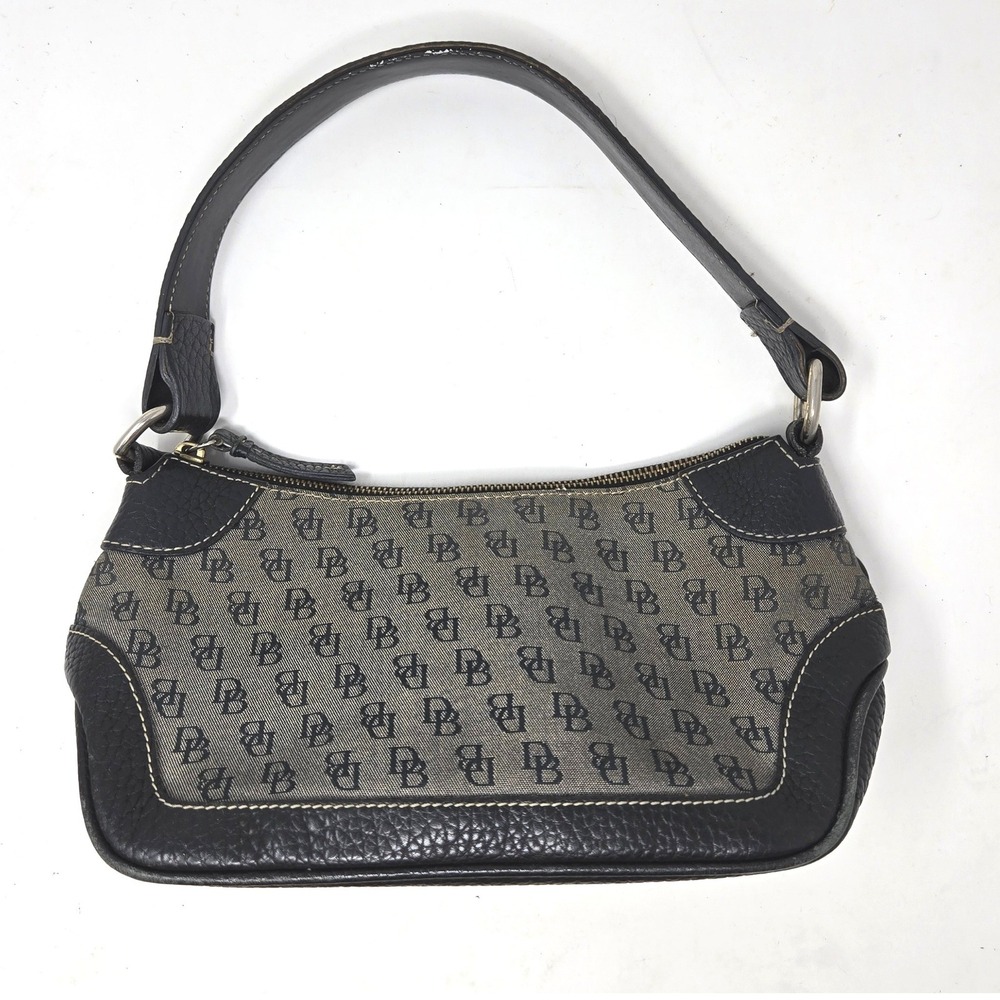 Dooney & Bourke Signature Monogram Y2K Sm Shoulder Bag Black Pebble Leather Bag